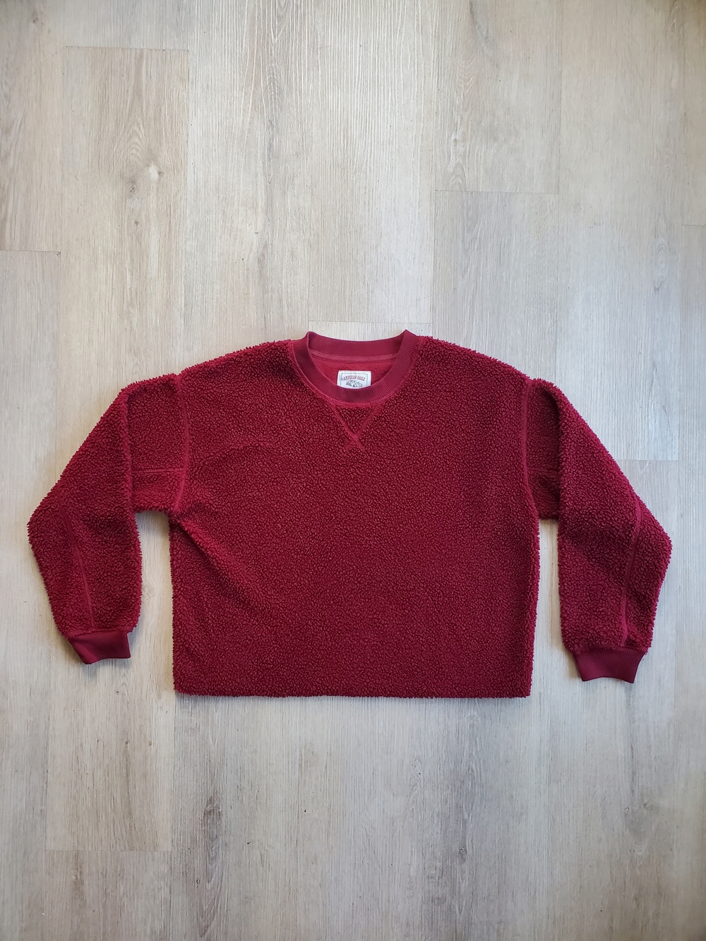 American Eagle Outfitters Rich Red Sherpa Pullover